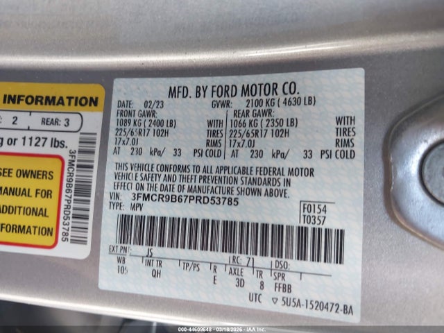 Ford Bronco Sport Big Bend 2023 3FMCR9B67PRD53785 Image 9