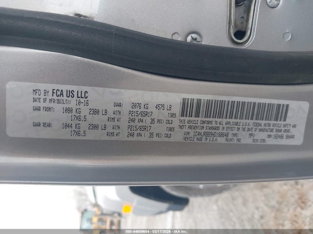 Продаж на аукціоні авто 2017 Jeep Patriot Sport Se 4x4, vin: 1C4NJRBB9HD168648, номер лоту: 44609654