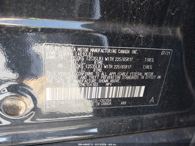 Toyota RAV4 LE 2021 2T3H1RFV7MC154103 Image 9