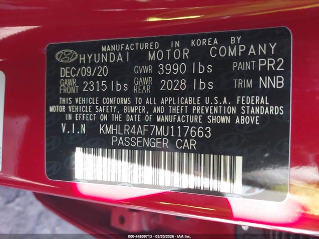 Aukcja sprzedaży 2021 Hyundai Elantra N Line, vin: KMHLR4AF7MU117663, numer aukcji: 44609713