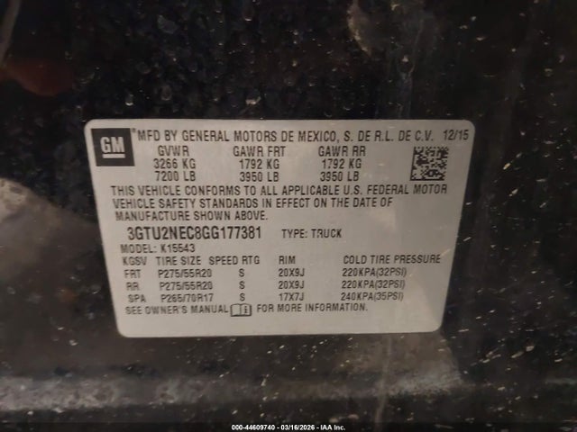 3GTU2NEC8GG177381 GMC Sierra 1500 Slt