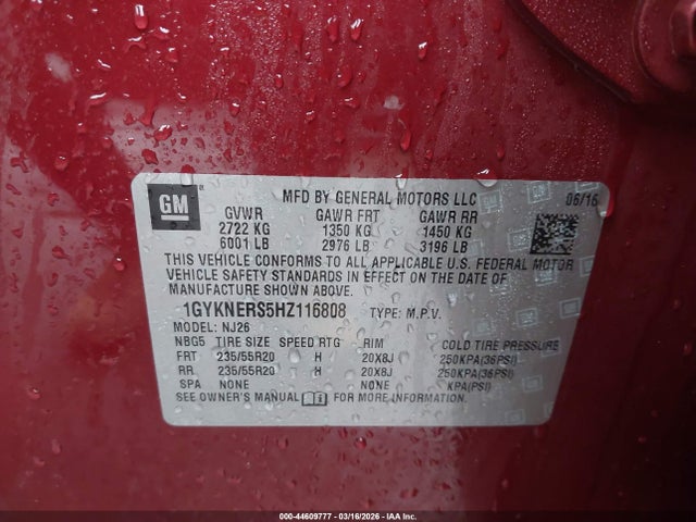 2017 CADILLAC XT5 1GYKNERS5HZ116808 Photo 8