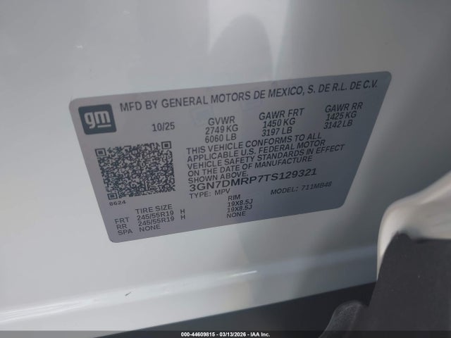 3GN7DMRP7TS129321 Chevrolet Equinox Ev Lt 1