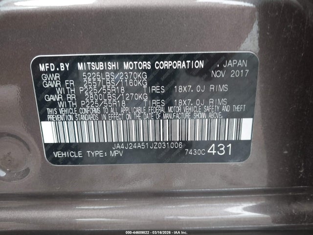 2018 MITSUBISHI OUTLANDER PHEV JA4J24A51JZ031006 Photo 8