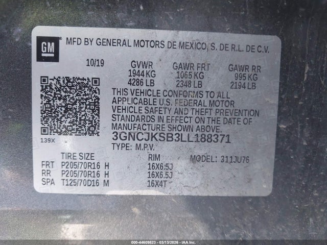 2020 CHEVROLET TRAX 3GNCJKSB3LL188371 Photo 8