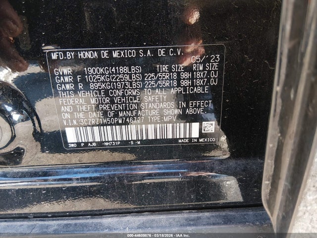 3CZRZ1H50PM746727 Honda Hr-v 2wd Sport