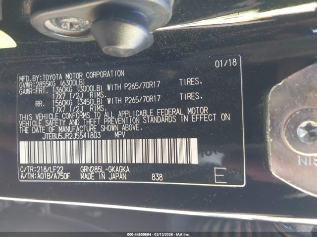 2018 TOYOTA 4RUNNER JTEBU5JR2J5541803 Photo 8