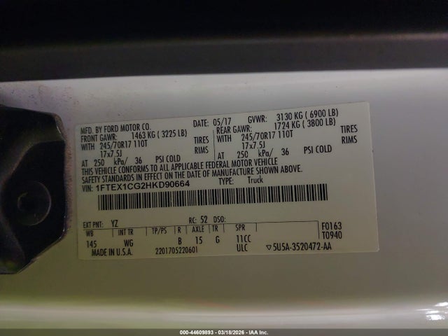 2017 FORD F-150 1FTEX1CG2HKD90664 Photo 8