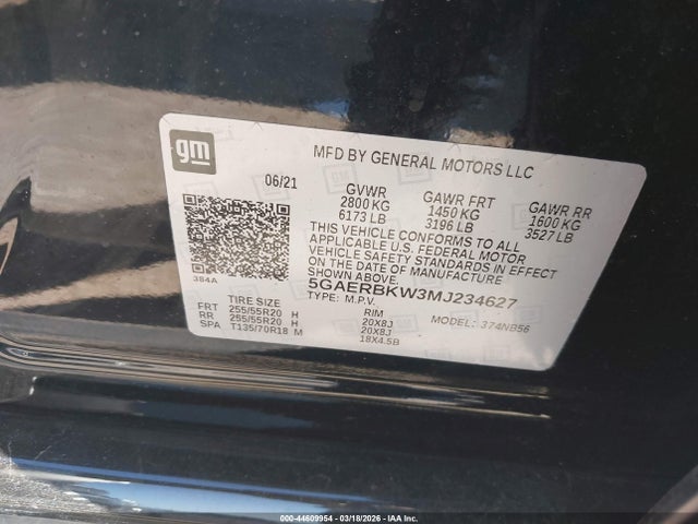 Продажа на аукционе авто 2021 Buick Enclave Fwd Essence, vin: 5GAERBKW3MJ234627, номер лота: 44609954