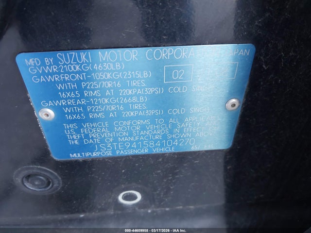 2008 SUZUKI GRAND VITARA JS3TE941584104270 Photo 8