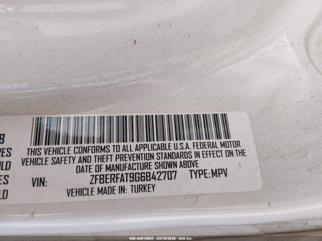 ZFBERFAT9G6B42707 RAM Promaster City Tradesman
