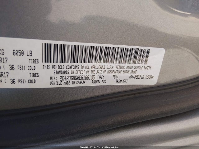 Продаж на аукціоні авто 2014 Dodge Grand Caravan Se, vin: 2C4RDGBG0ER168135, номер лоту: 44610023