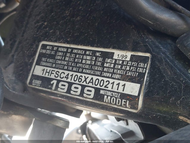 Продаж на аукціоні авто 1999 Honda Gl1500 Cf, vin: 1HFSC4106XA002111, номер лоту: 44610049