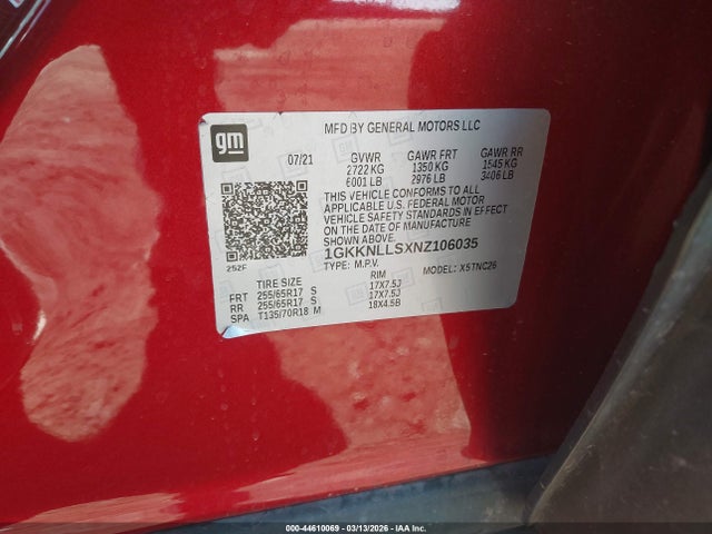 1GKKNLLSXNZ106035 GMC Acadia Awd At4