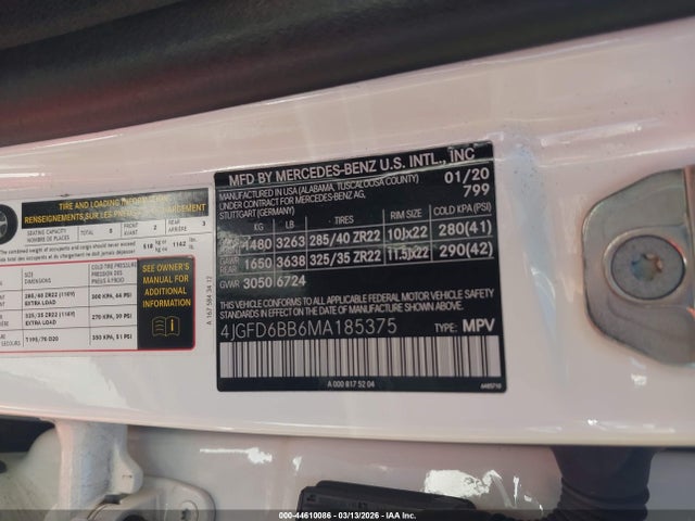 44610086 :رقم المزاد ، 4JGFD6BB6MA185375 vin ، 2021 Mercedes-benz Amg Gle 53 Coupe 4matic مزاد بيع