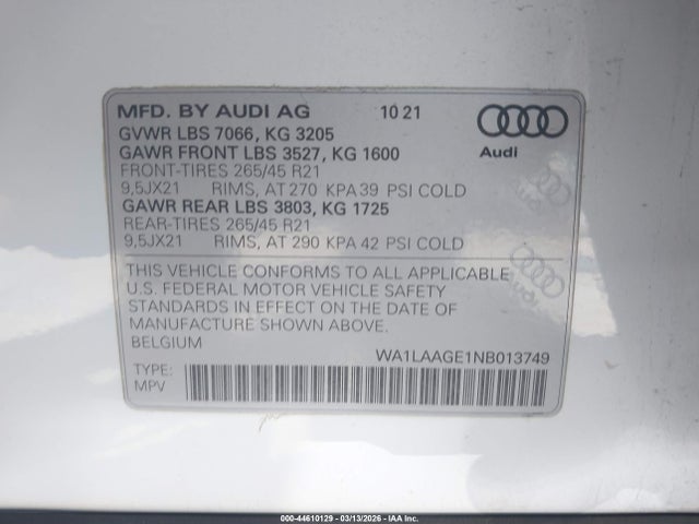 2022 AUDI E-TRON WA1LAAGE1NB013749 Photo 8