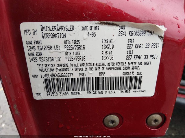 2005 JEEP LIBERTY 1J4GL48K45W666277 Photo 8