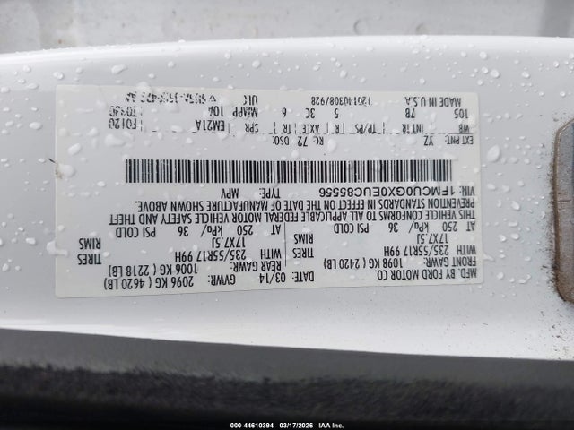 Auction sale of the 2014 Ford Escape Se, vin: 1FMCU0GX0EUC85556, lot number: 44610394
