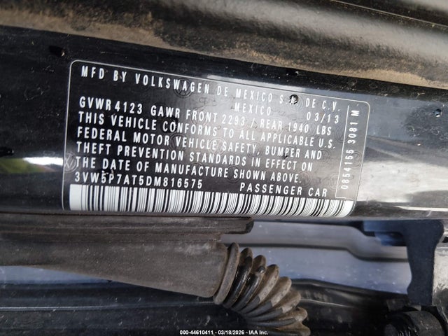 Продаж на аукціоні авто 2013 Volkswagen Beetle 2.5l, vin: 3VW5P7AT5DM816575, номер лоту: 44610411