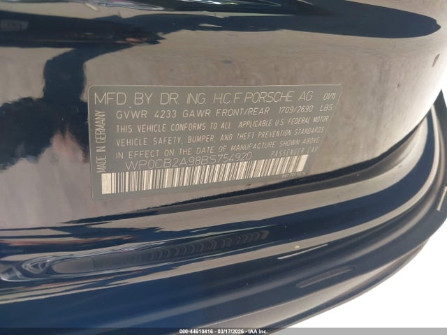 2011 PORSCHE 911 WP0CB2A98BS754920 Photo 8