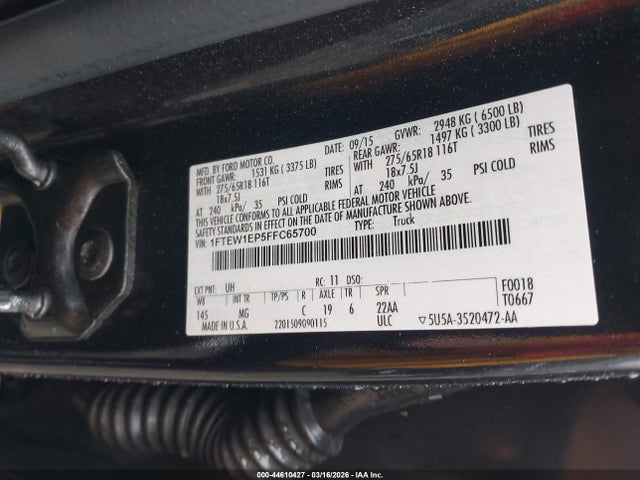 1FTEW1EP5FFC65700 Ford F-150 Xlt