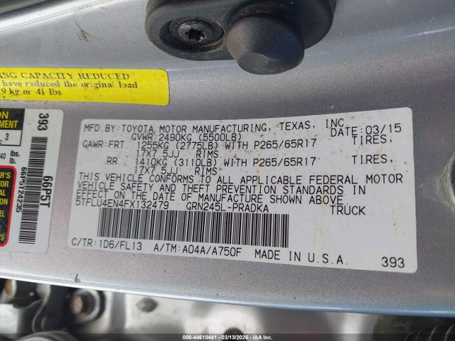 Toyota Tacoma Base V6 2015 5TFLU4EN4FX132479 Image 9
