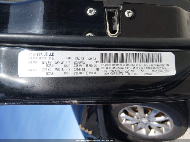 44610449 :رقم المزاد ، 1C4PJMDX0JD515181 vin ، 2018 Jeep Cherokee Limited 4x4 مزاد بيع