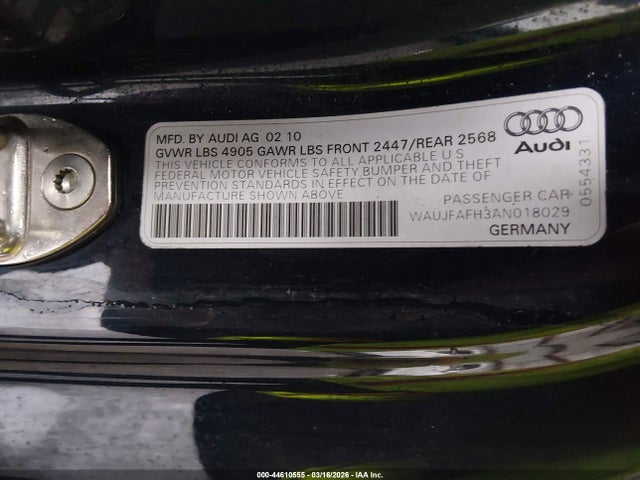 2010 AUDI A5 WAUJFAFH3AN018029 Photo 8