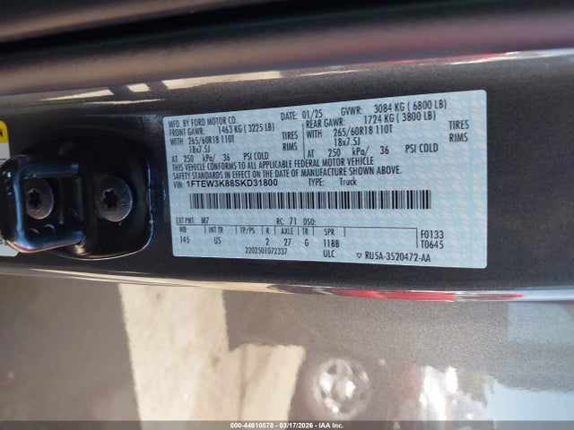 Ford F-150 Xlt 2025 1FTEW3K88SKD31800 Image 9