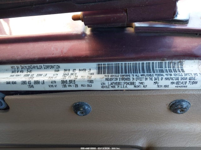 2001 JEEP WRANGLER 1J4FA59S11P343881 Photo 8