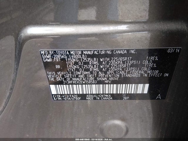 Toyota Rav4 Xle 2014 2T3RFREV2EW158583 Image 9