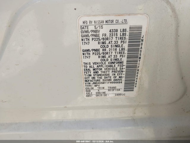 Nissan Rogue Select S 2015 JN8AS5MT1FW664494 Image 9
