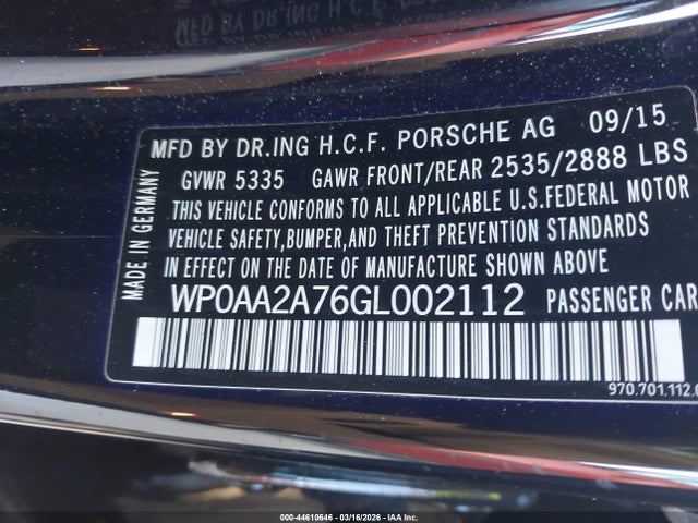 2016 PORSCHE PANAMERA WP0AA2A76GL002112 Photo 8