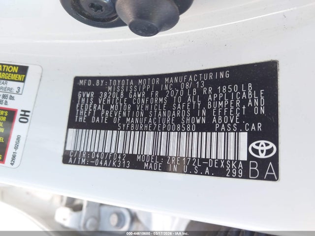 Toyota Corolla S Plus 2014 5YFBURHE7EP008580 Image 9