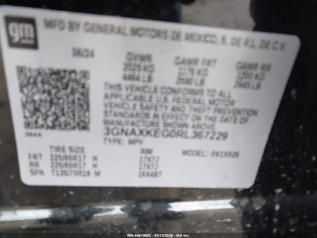 Продажа на аукционе авто 2024 Chevrolet Equinox Fwd Lt, vin: 3GNAXKEG0RL367229, номер лота: 44610682