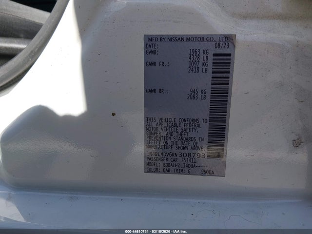 1N4BL4DV6RN308793 Nissan Altima Sv Fwd