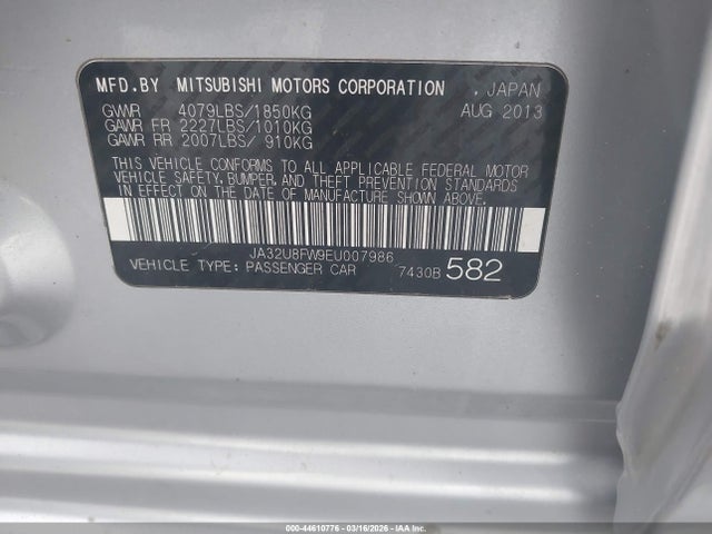 2014 MITSUBISHI LANCER JA32U8FW9EU007986 Photo 8