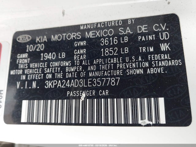 2020 KIA RIO 3KPA24AD3LE357787 Photo 8