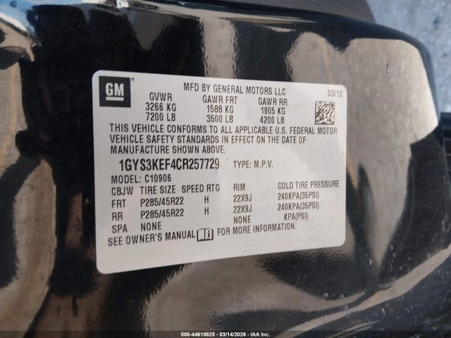 2012 CADILLAC ESCALADE ESV 1GYS3KEF4CR257729 Photo 8
