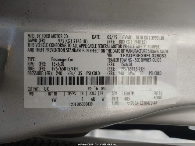 2015 FORD FOCUS 1FADP3E26FL326083 Photo 8