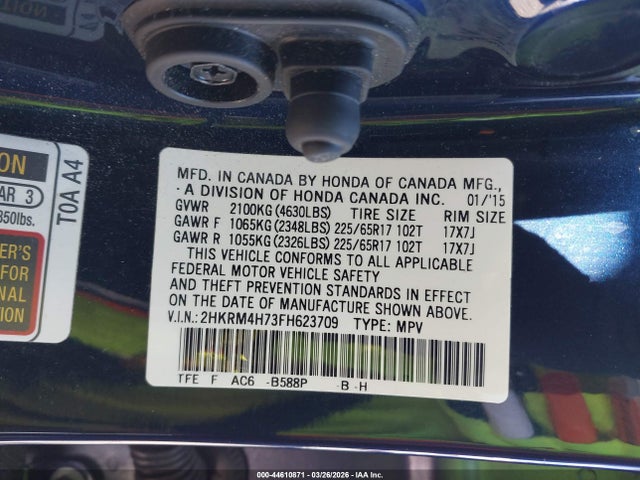 Honda Cr-v Ex-l 2015 2HKRM4H73FH623709 Image 9