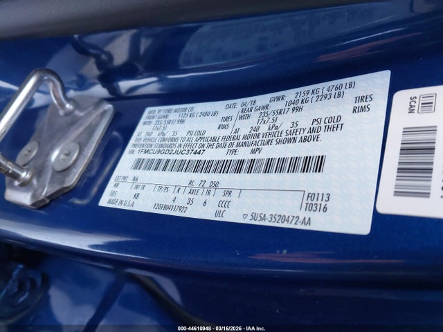Ford ESCAPE SE 2018 1FMCU9GD2JUC37447 Image 9