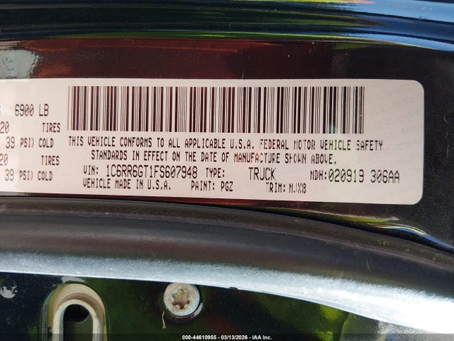 1C6RR6GT1FS607948 RAM 1500 Big Horn