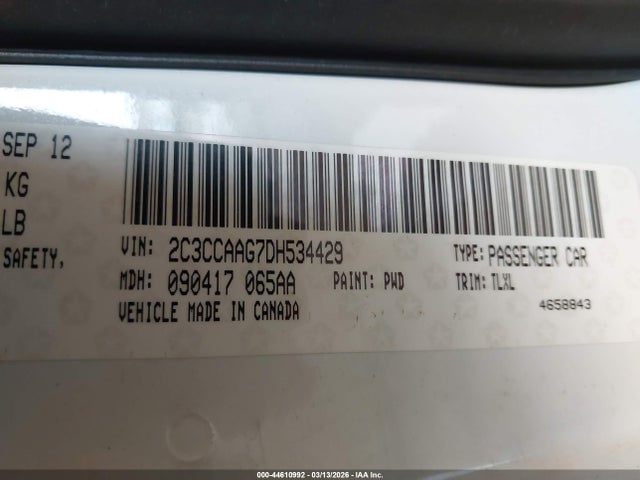 44610992 :رقم المزاد ، 2C3CCAAG7DH534429 vin ، 2013 Chrysler 300 Motown مزاد بيع