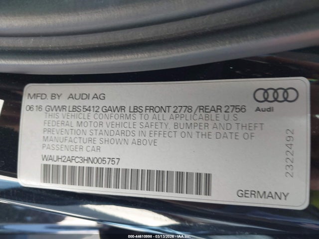 2017 AUDI A6 WAUH2AFC3HN005757 Photo 8