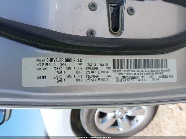 44611061 :رقم المزاد ، 1C6RR7LM2ES288305 vin ، 2014 Ram 1500 مزاد بيع