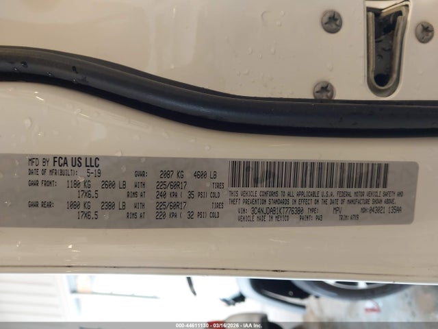 44611130 :رقم المزاد ، 3C4NJDAB1KT776380 vin ، 2019 Jeep Compass Upland Edition 4x4 مزاد بيع