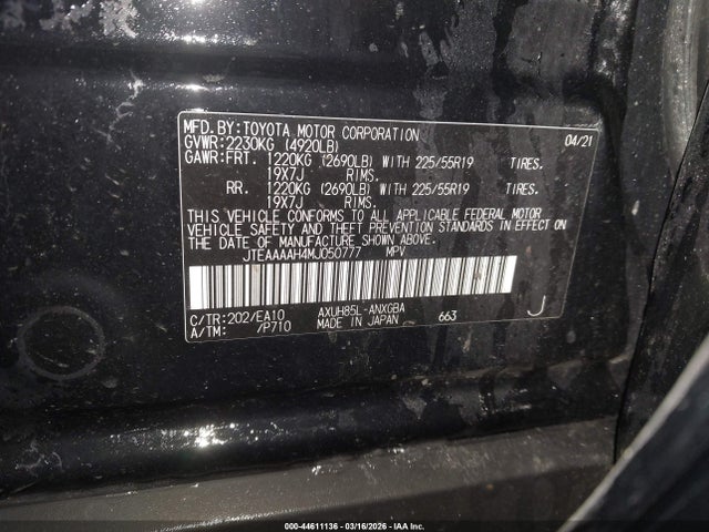 Toyota Venza Xle 2021 JTEAAAAH4MJ050777 Image 9