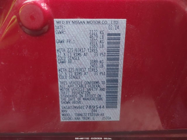 Nissan Rogue S/sl/sv 2014 5N1AT2MV6EC789544 Image 9