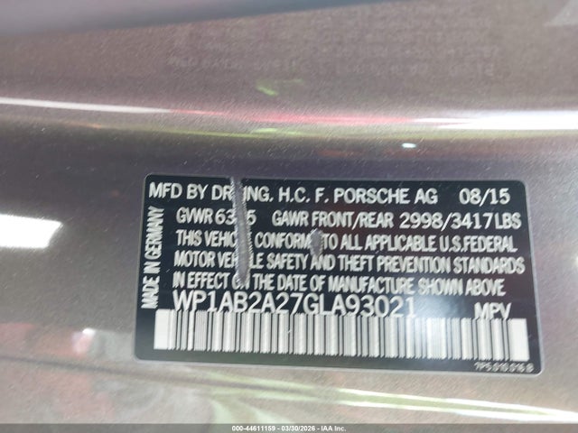 WP1AB2A27GLA93021 Porsche CAYENNE S